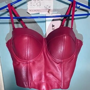 red corset top